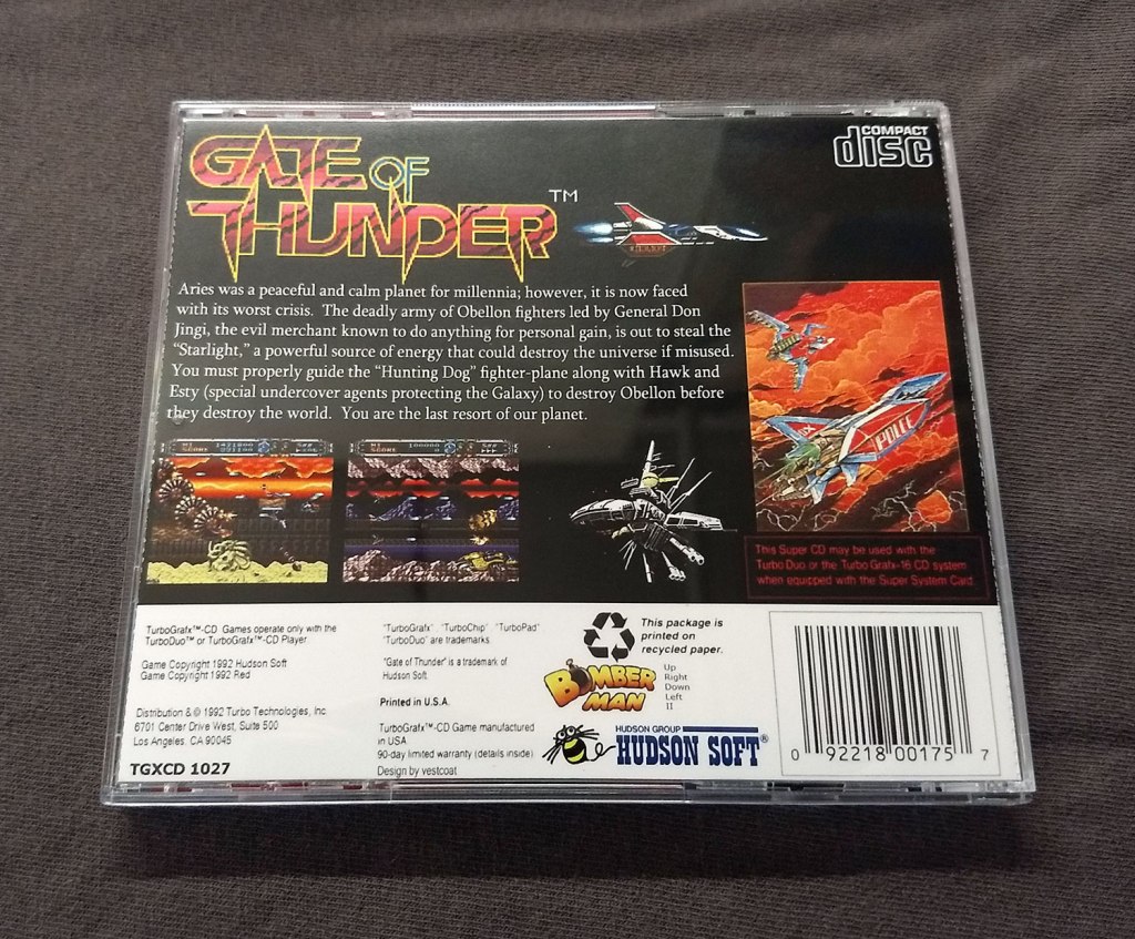 Gate of Thunder 4 in 1 TurboGrafx-CD Reproduction
