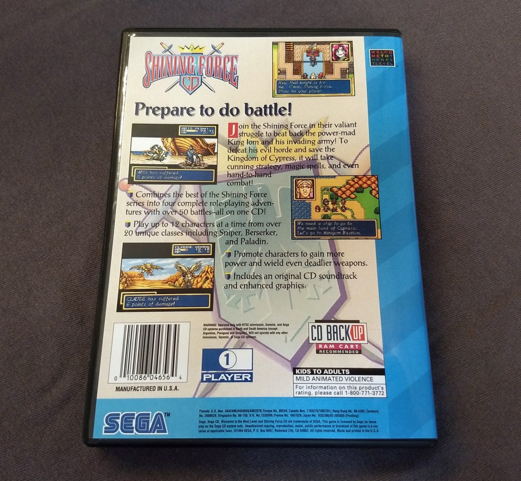 Shining Force CD Sega CD Reproduction