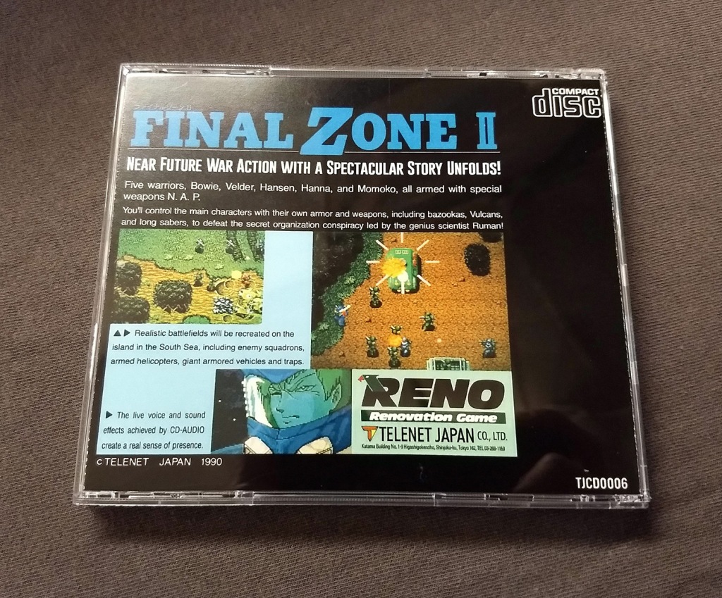 Final Zone II TurboGrafx-CD Reproduction