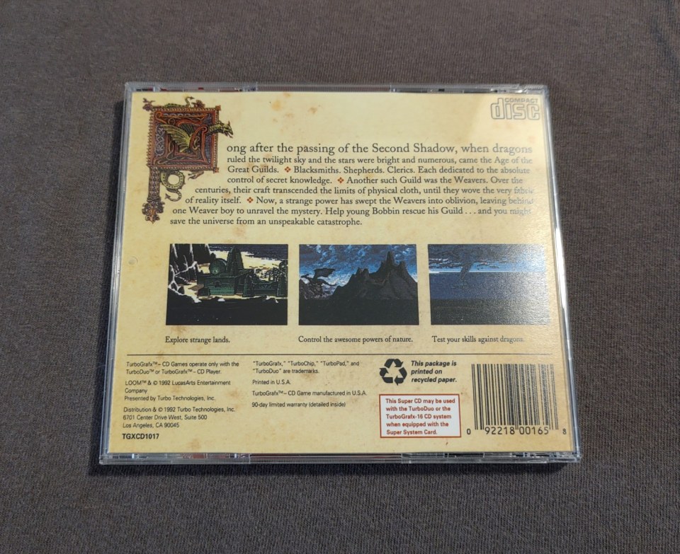 Loom TurboGrafx-CD Reproduction