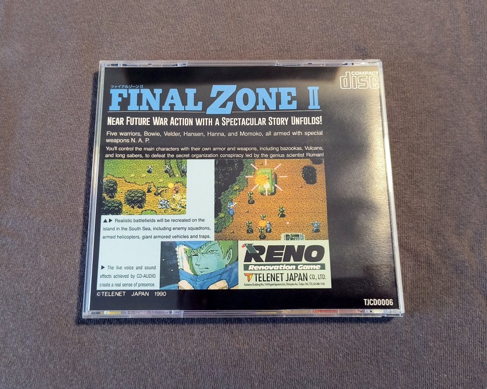 Final Zone II TurboGrafx-CD Reproduction