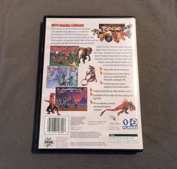 Primal Rage Sega Saturn Reproduction