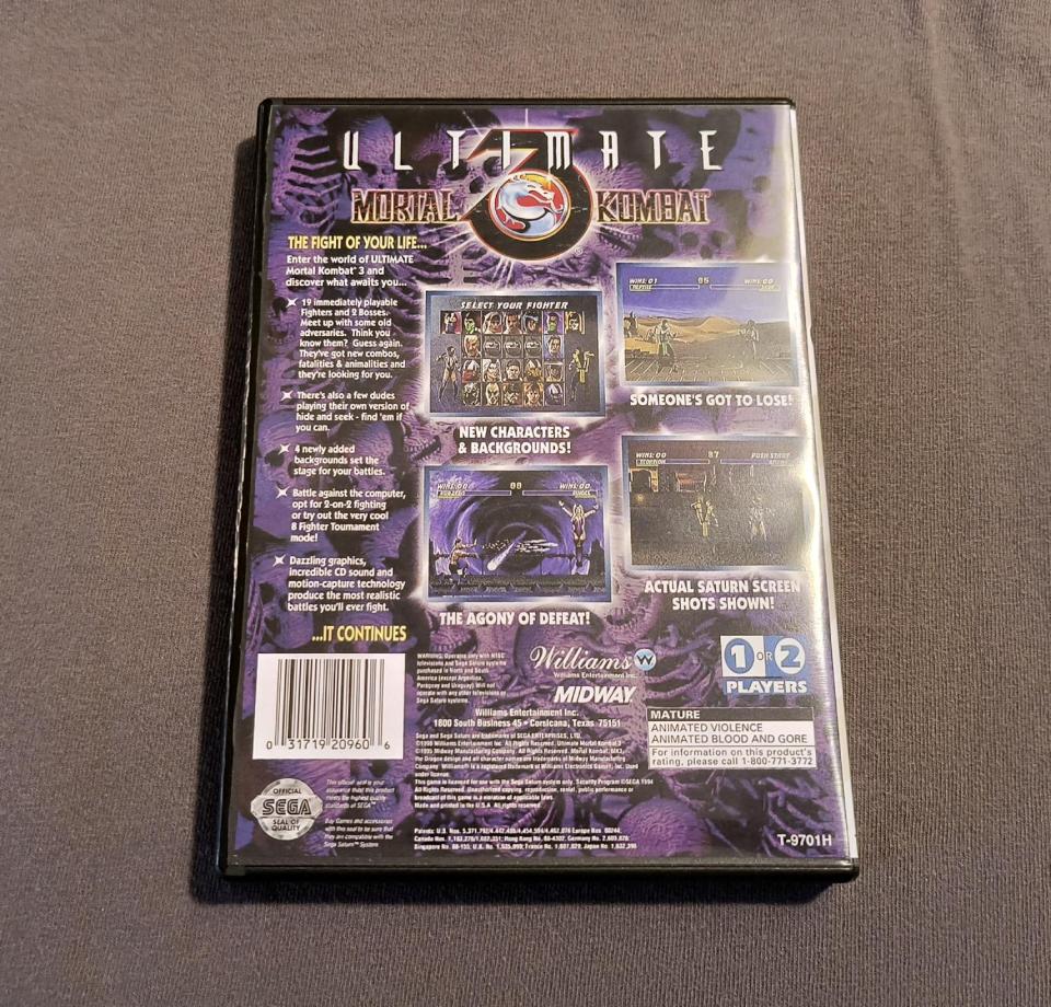 Ultimate Mortal Kombat 3 Sega Saturn Reproduction