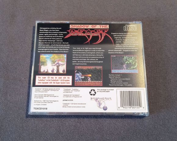 Shadow of the Beast TurboGrafx-CD Reproduction
