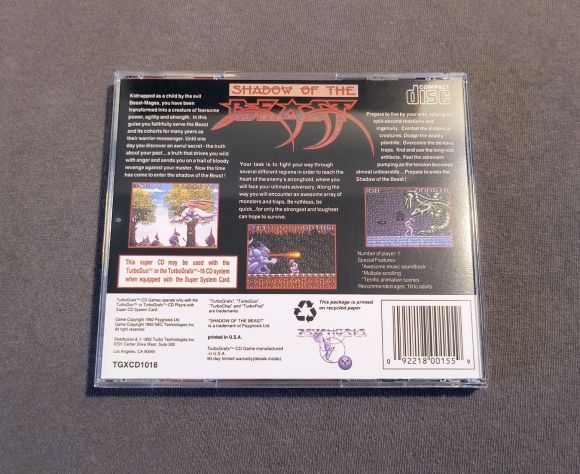 Shadow of the Beast TurboGrafx-CD Reproduction